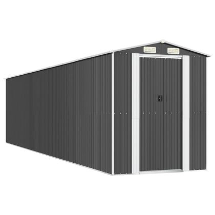 Градинска барака антрацит 192x855x223 см поцинкована стомана