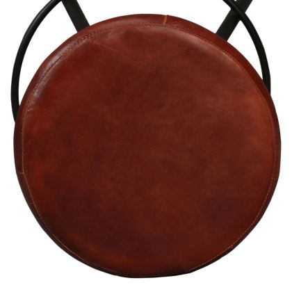 Бар табуретки, 4 бр, естествена кожа