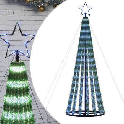 Коледна елха светещ конус 275 LED синя 180 см