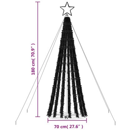 Коледна елха светещ конус 275 LED синя 180 см