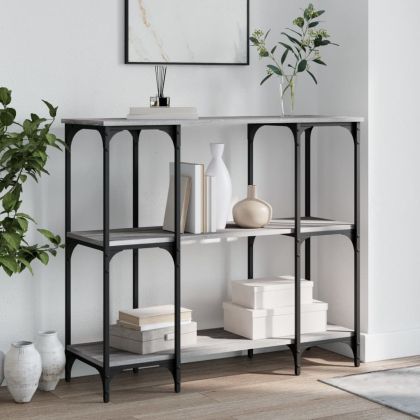 Конзолна маса, сив сонома, 102x35x90 см, инженерно дърво