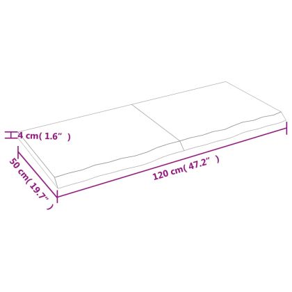 Плот за баня светлокафяв 120x50x(2-4) см обработено дърво масив