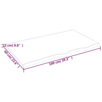 Плот за баня светлокафяв 100x60x2 см обработено масивно дърво