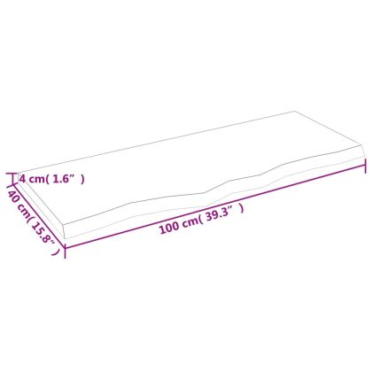 Плот за баня светлокафяв 100x40x(2-4) см обработено дърво масив