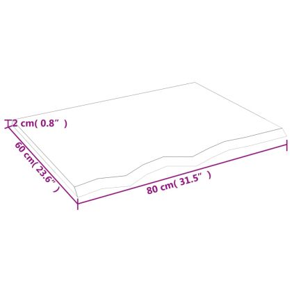 Плот за баня 80x60x2 см необработено масивно дърво