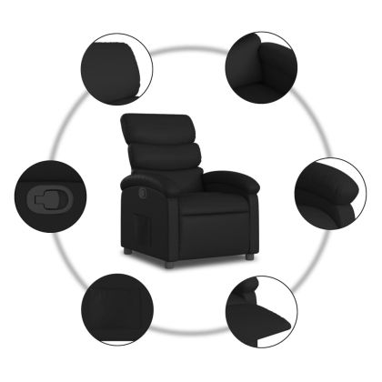 Реклайнер, черен, изкуствена кожа