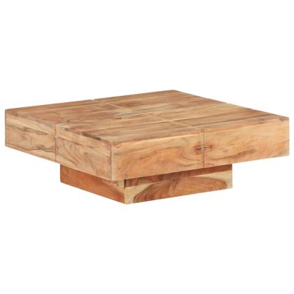 Маса за кафе, 80x80x28 cм, акациево дърво масив