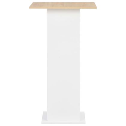 Бар маса, бяло и сонома дъб, 60x60x110 см