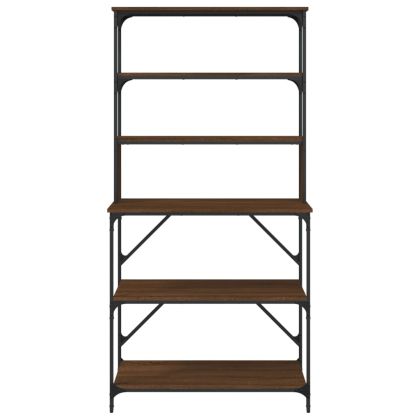 Стелаж за пекарна 6 нива кафяв дъб 90x40x180 см инженерно дърво