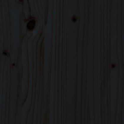 Градински бар комплект от 3 части, черен, масивно дърво бор