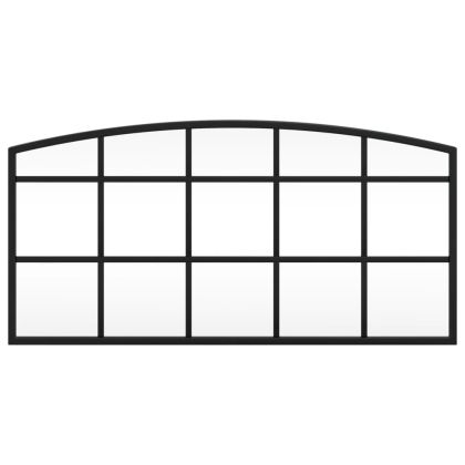 Стенно огледало, черно, 60x30 см, арка, желязо