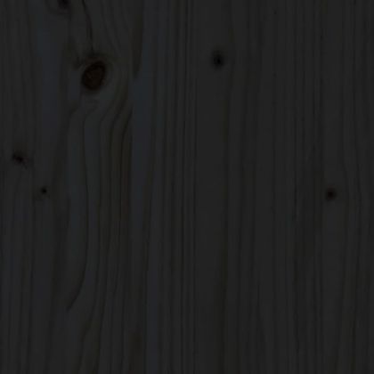 Градинска пейка, черна, 82,5x35x45 см, борово дърво масив