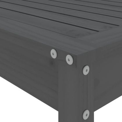 Градински бар комплект от 5 части, сив, масивно дърво бор