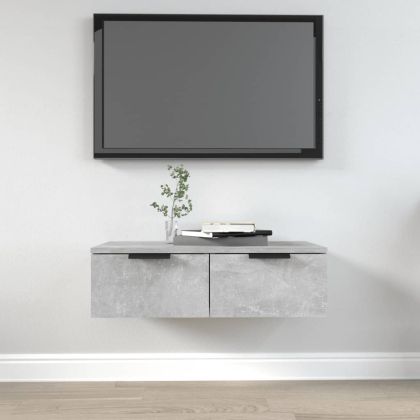 Стенен шкаф, бетонно сив, 68x30x20 см, инженерно дърво