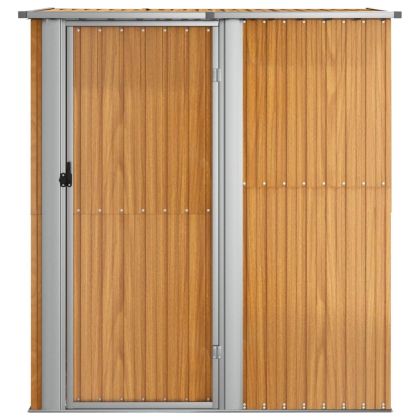 Градинска барака 180,5x97x209,5 см, поцинкована стомана, дървен вид