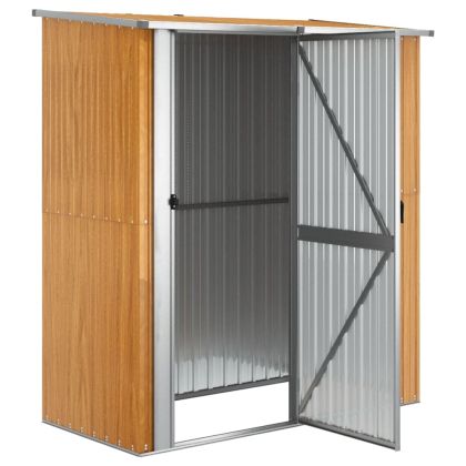 Градинска барака 180,5x97x209,5 см, поцинкована стомана, дървен вид