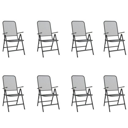 Градински трапезен комплект от 9 части, антрацит, метална мрежа