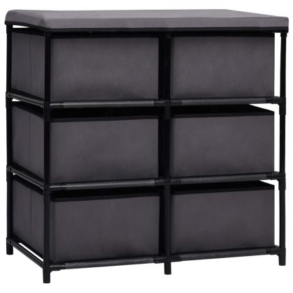Шкаф за съхранение с 6 чекмеджета, 55x29x55 см, сив, стомана