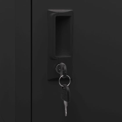 Заключващ се шкаф, черен, 38x40x180 см, стомана