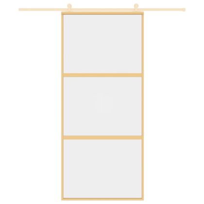 Плъзгаща се врата 90x205 см прозрачно ESG стъкло и алуминий