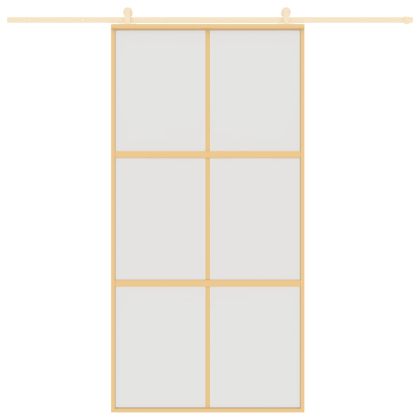 Плъзгаща се врата 102,5x205 см матирано ESG стъкло и алуминий