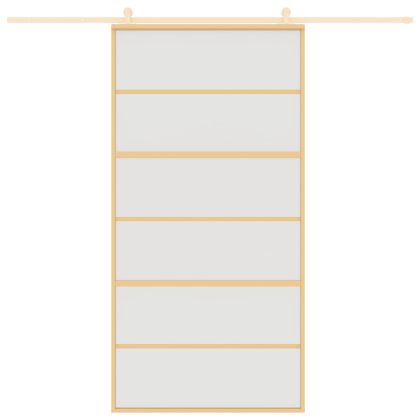 Плъзгаща се врата 102,5x205 см матирано ESG стъкло и алуминий