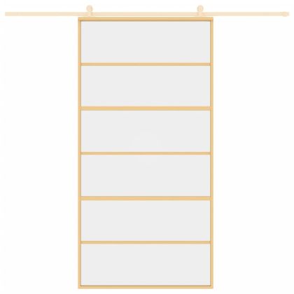 Плъзгаща се врата 102,5x205 см прозрачно ESG стъкло и алуминий