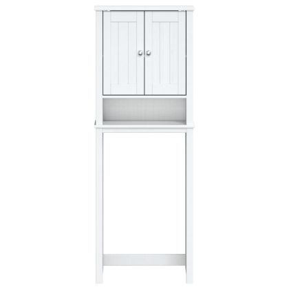 Шкаф над тоалетната чиния BERG бял 60x27x164,5 см масивно дърво
