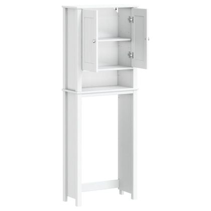 Шкаф над тоалетната чиния BERG бял 60x27x164,5 см масивно дърво