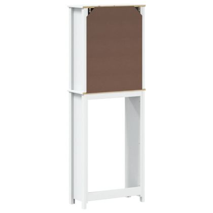 Шкаф над тоалетната чиния BERG бял 60x27x164,5 см масивно дърво
