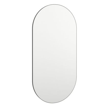 Огледало с LED лампи, 80x40 см, стъкло, овално