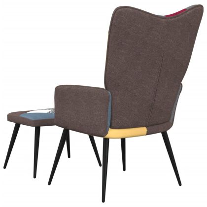 Релаксиращ стол с табуретка, пачуърк, плат