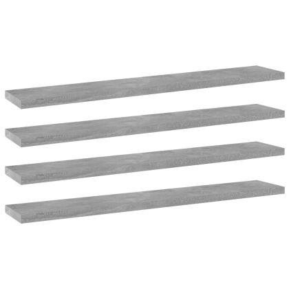 Рафтове, 4 бр, бетонно сиви, 60x10x1,5 см, инженерно дърво
