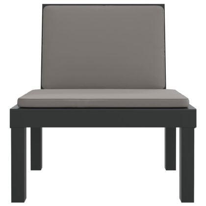 Шезлонг с възглавници, антрацит, PP