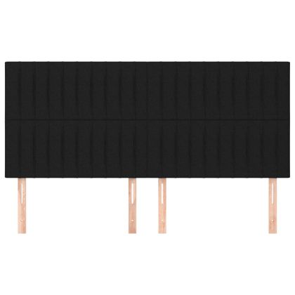 Табла за легло, черна, 160x5x118/128 см, плат