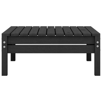 Градински лаундж комплект, 3 части, черен, бор масив