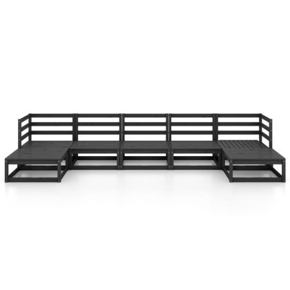 Градински лаундж комплект от 7 части, борово дърво масив