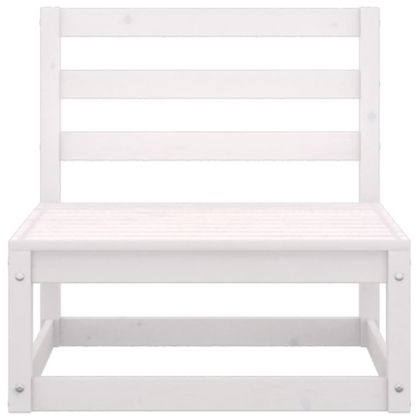 Градински лаундж комплект, 4 части, бял, бор масив