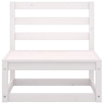 Градински 4-местен диван, бял, бор масив