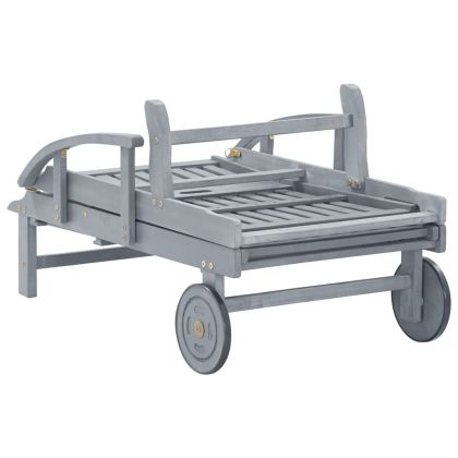 Градински шезлонг с шалте, акациево дърво масив