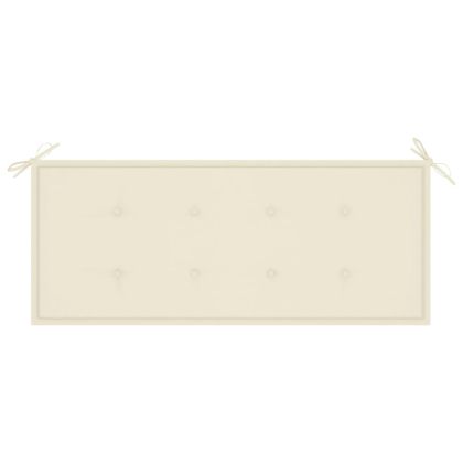 Сгъваема градинска пейка с възглавница, 118 см, бамбук