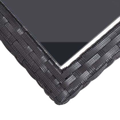 Градински трапезен комплект, 3 части, черен