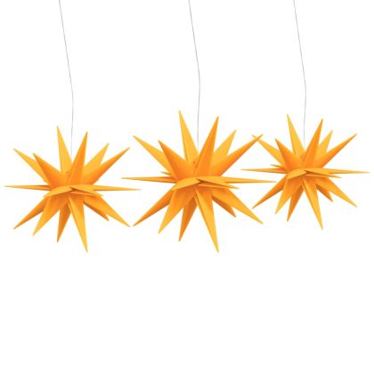 Коледни лампи с LED, 3 бр, сгъваеми, жълти