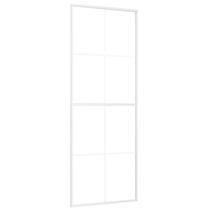 Плъзгаща се врата матирано ESG стъкло и алуминий 76x205 см бяла