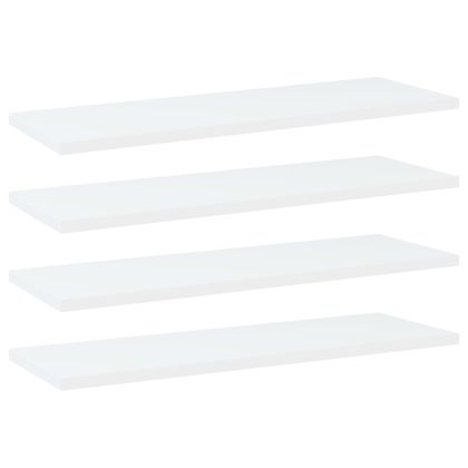 Рафтове за етажерка, 4 бр, бели, 60x20x1,5 см, инженерно дърво