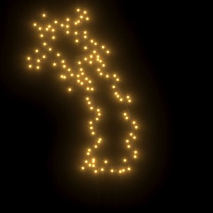 Коледна светеща украса с шипове, метеор, 115 LED, 89 см