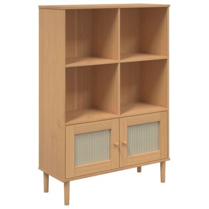Библиотека SENJA ратанова визия кафява 90x35x130 см бор масив
