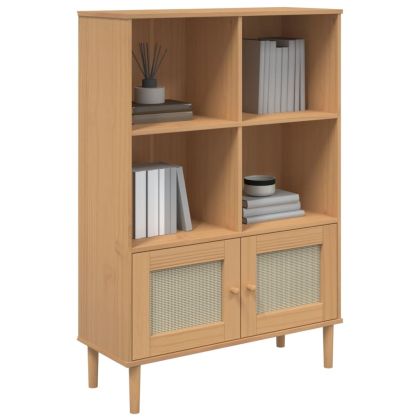 Библиотека SENJA ратанова визия кафява 90x35x130 см бор масив