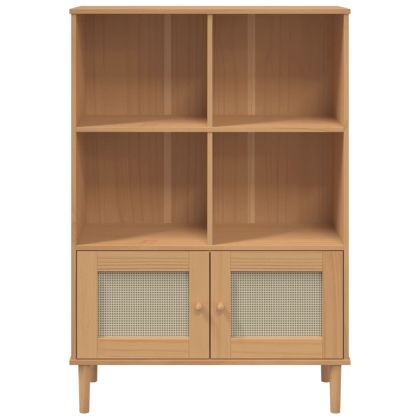 Библиотека SENJA ратанова визия кафява 90x35x130 см бор масив