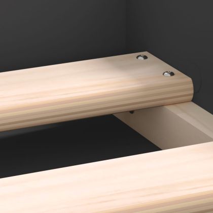 Рамка за легло, черна, 200x200 см